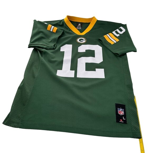 Green Bay Packers Aaron Rodgers Youth Jersey Large 14/16 Green & Yellow NFL Team - Picture 7 of 10